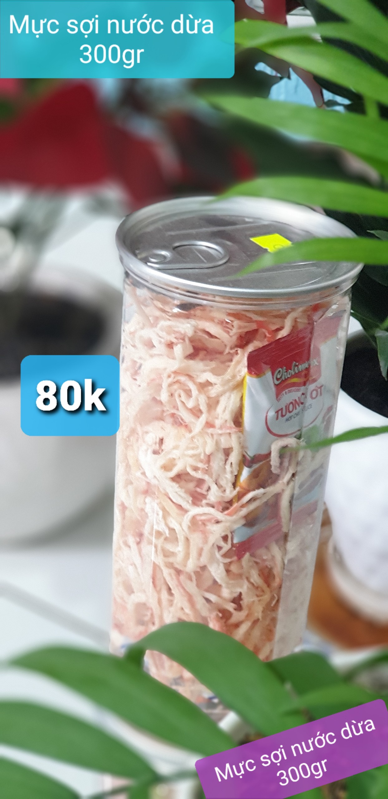 Mực sợi nước dừa 300gr