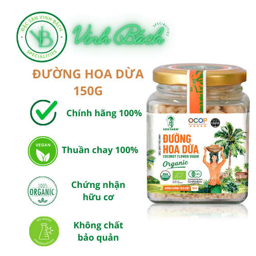 Đường Hoa Dừa hữu cơ SOKFARM hủ 150gr