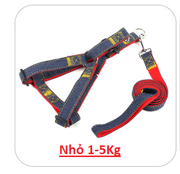 Dây Dắt Chó Mèo Đai Lưng Vải 2 Lớp Dù Jean Dày May Chỉ Chắc Chắn