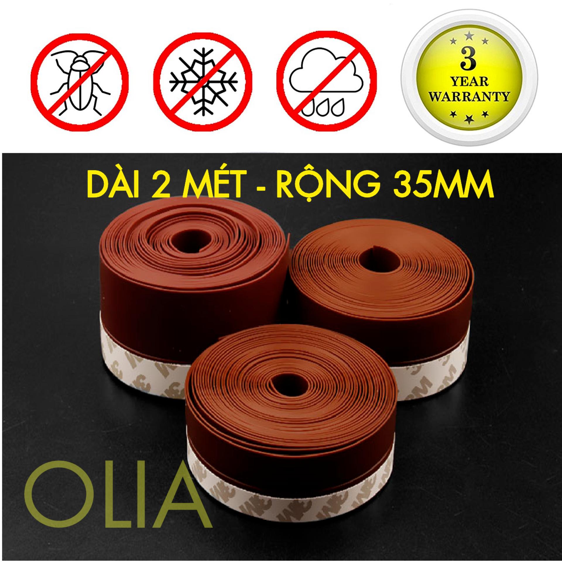 2 MÉT-RON CAO SU DÁN KHE HỞ CHÂN CỬA NGĂN BỤI CÔN TRÙNG-NÂU-Gioăng dán cửa cao su OLIA