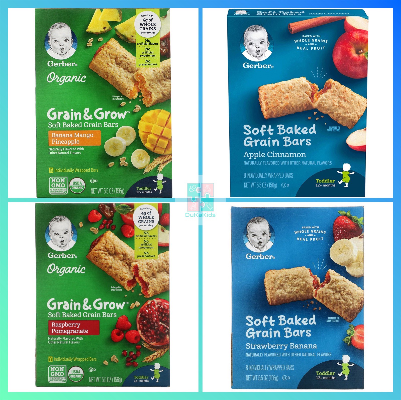 Bánh ăn dặm Gerber - Bánh thanh ngũ cốc nướng mềm nhân mứt thơm ngon