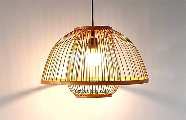Đèn mây tre đan chụp quả