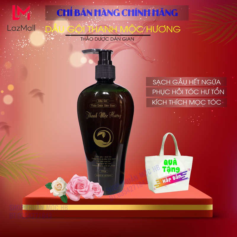 Dầu Gội thảo dược Thanh mộc hương 350g Thuần Mộc Hương giảm rụng, ngăn gàu và nấm da đầu - Thuần Mộc Shop