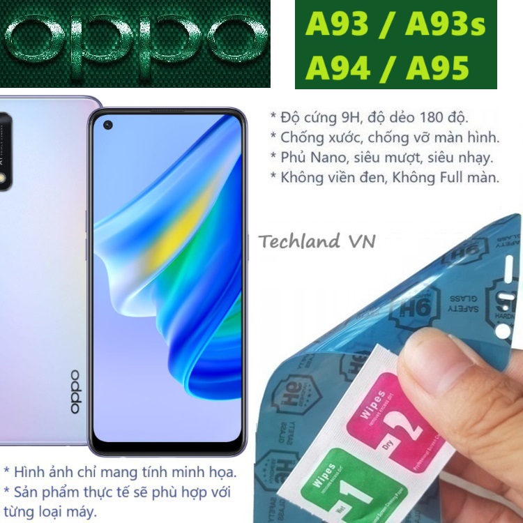 Cường Lực Phủ Nano Oppo A93 / A93s / A94 / A95 4G / 5G - Trong Suốt, Không Full Màn, Không Viền Đen