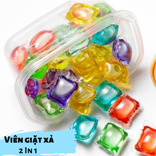 [Sẵn Hàng] [ HỘP 30 VIÊN ] Viên giặt xả quần áo thơm, viên xả vải nội địa trung 3 trong 1