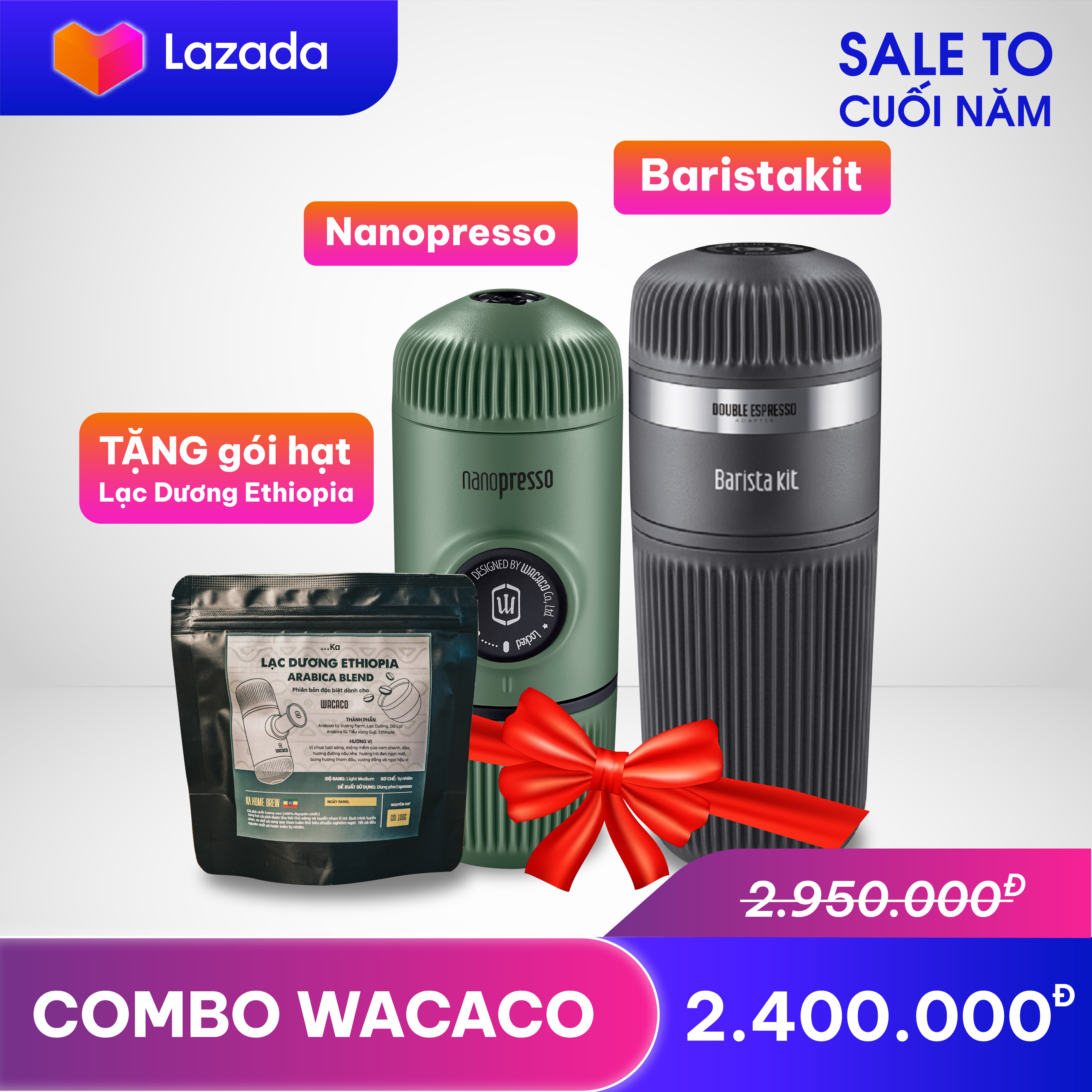 Barista Kit Wacaco Nanopresso, COMBO máy pha cà phê Wacaco Nanopresso - Barista Kit pha Doulbe Shot Espresso