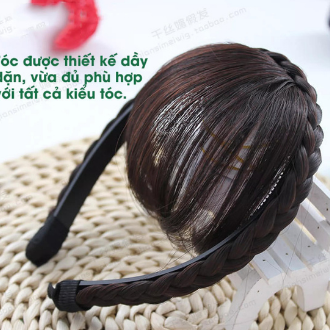 Băng đô phụ kiện tóc nữ, bờm tóc giả, bờm tóc tết bím phong cách Hàn Quốc siêu đẹp