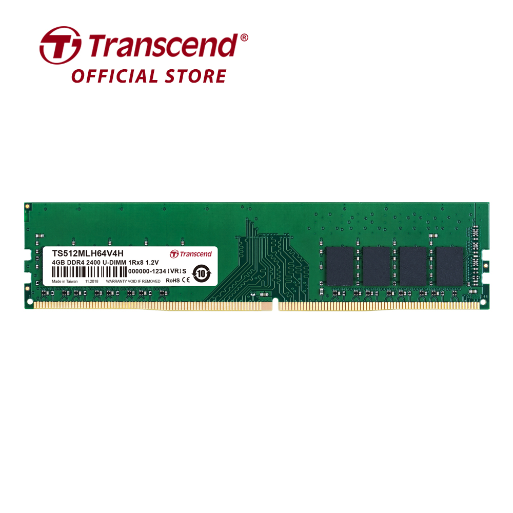 RAM PC Transcend 4GB DDR4 2400Mhz 1Rx8 (512Mx8)x8 CL17 1.2V Transcend - Hàng Chính Hãng