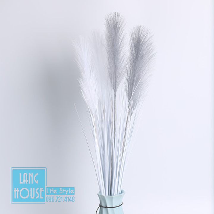 Hoa giả hoa lụa - cụm bông lau 70cm loại 1 - 1 cụm 3 bông lớn