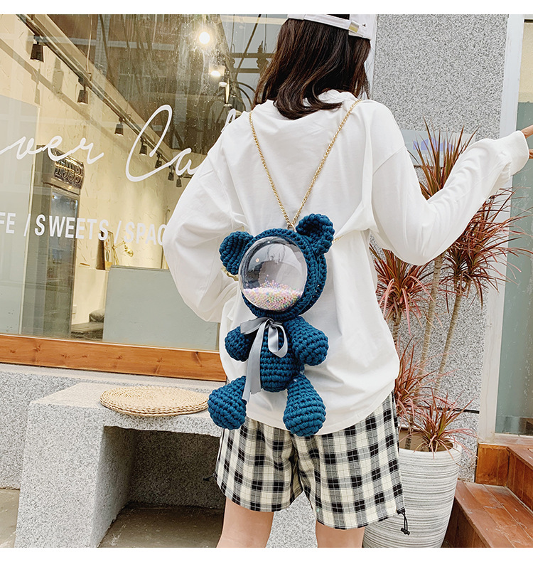 Túi handmade tự đan-Set Nguyên Liệu Làm Túi Gấu mika (Có clip hướng dẫn móc)