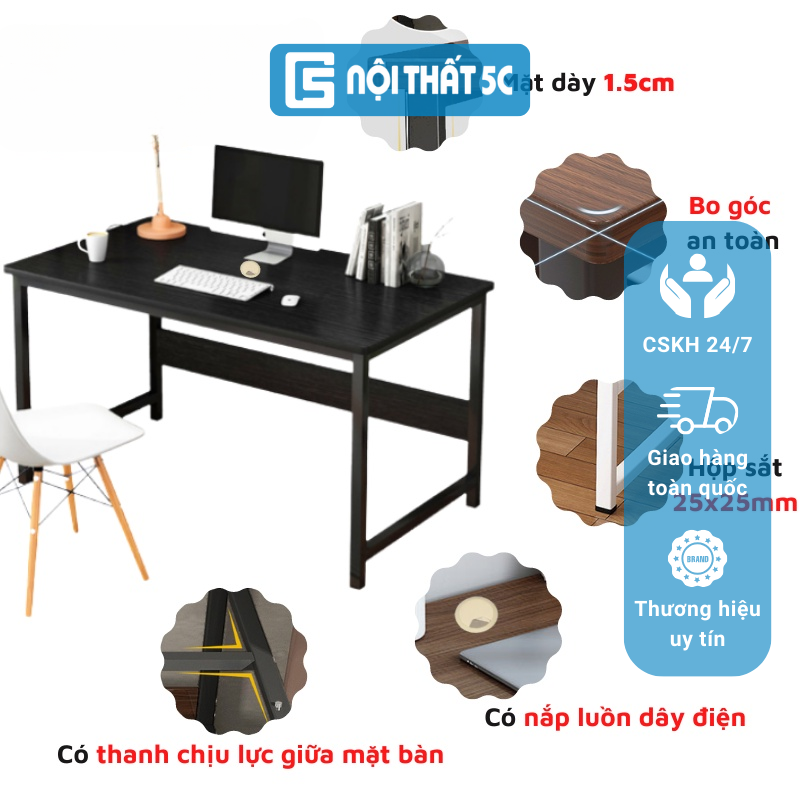Bàn máy tính, bàn làm việc kiểu Hàn đơn giản, tháo lắp dễ dàng, kích thước 100x50cm