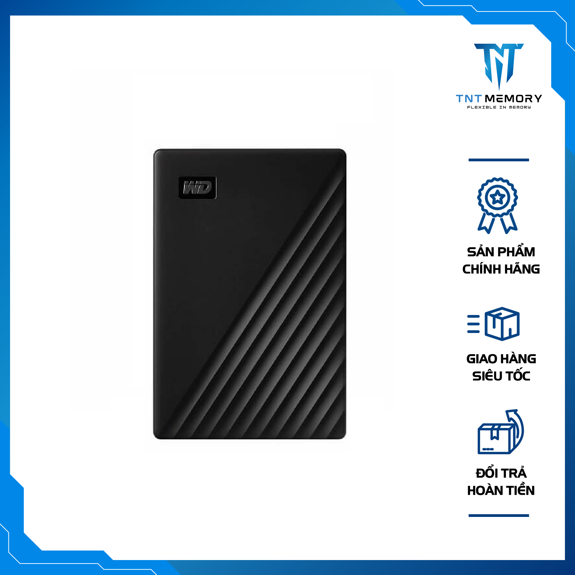 HCM Ổ cứng di động WD My Passport 2TB/4TB hàng chính hãng bảo hành 36 tháng - Tặng túi chống sốc và USB OTG