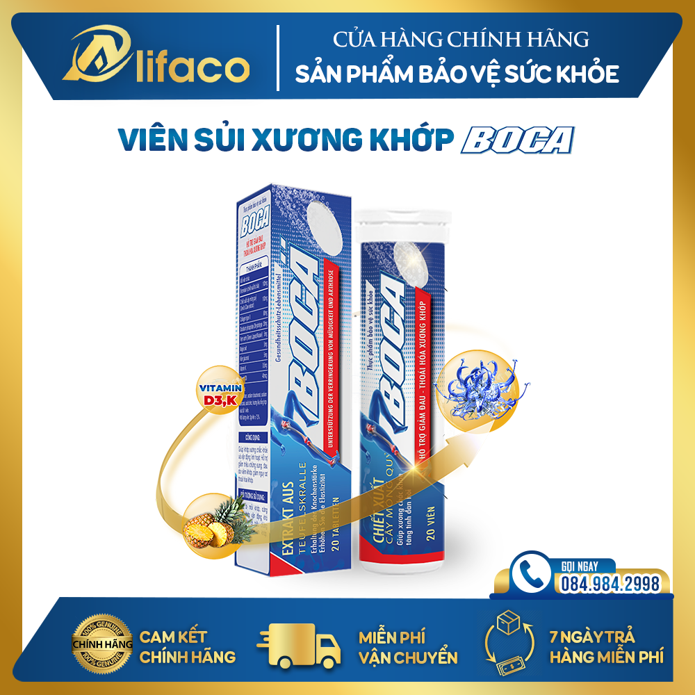 Viên Sủi BOCA Hỗ trợ xương khớp - giảm đau nhức tê bì từ CHLB Đức