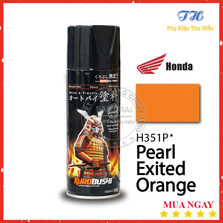 Chai sơn xịt samurai màu cam ngọc trai - mã h351p