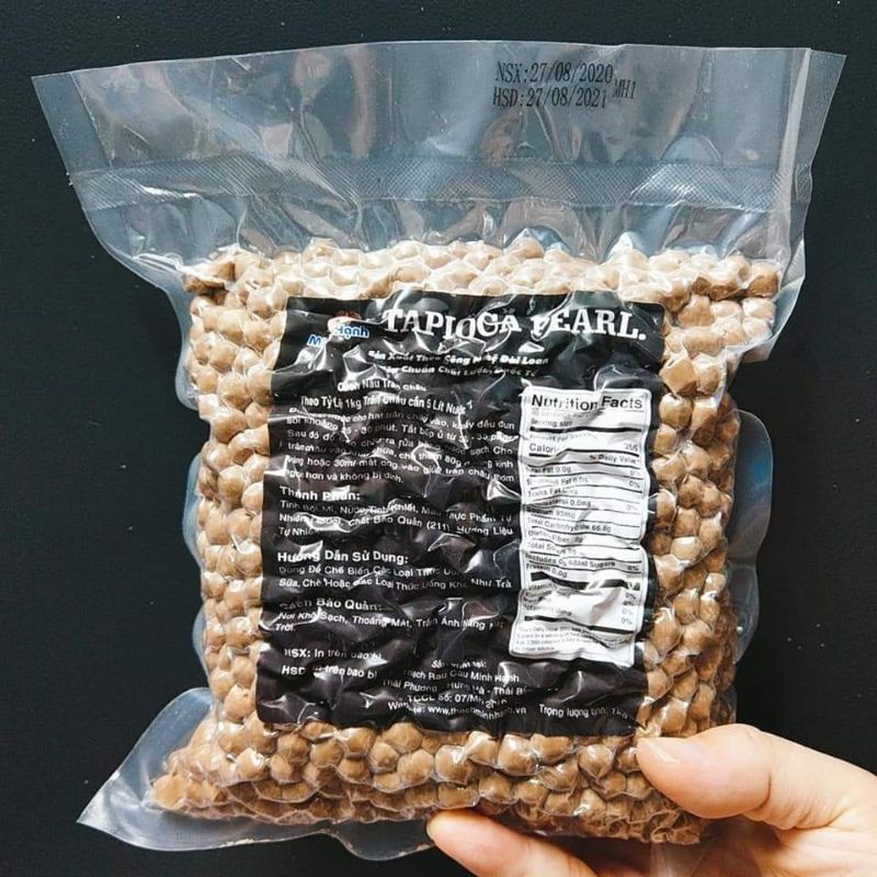 Trân châu đen minh hạnh_ gói 1kg, dẻo, dai. nhựa huysun