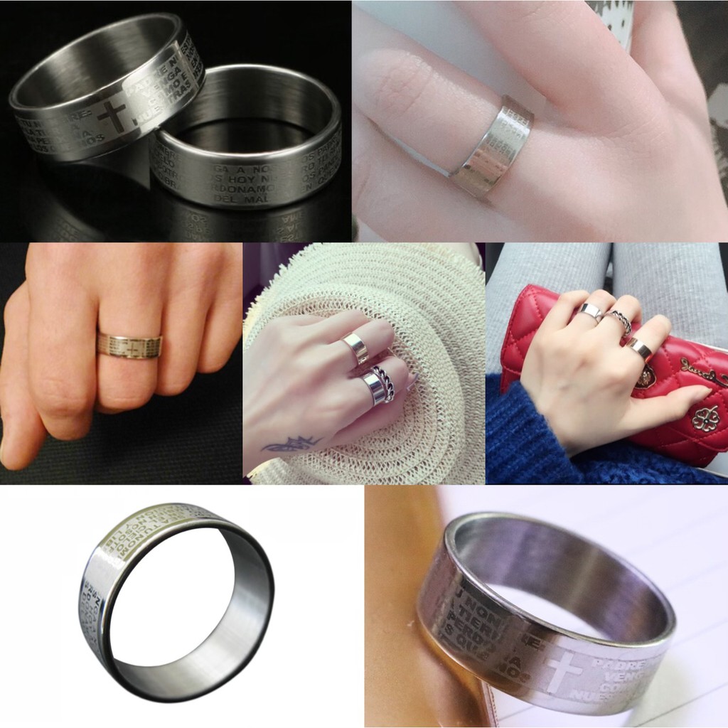 Nhẫn Titan thép y tế chữ thập cho nam và nữ, thiết kế hợp thời trang và sang trọng, đảm bảo giá thấp hơn thị trường