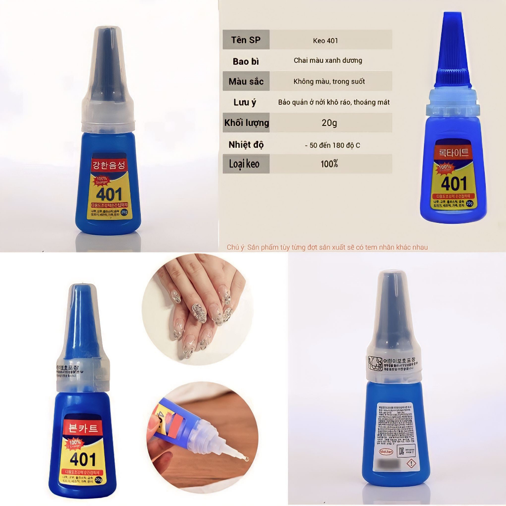 - keo 401 - keo gắn móng - 100% stronger