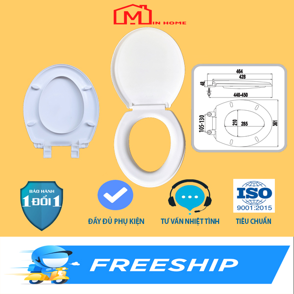 Nắp Bồn Cầu Màu Trắng Cho Bồn Cầu Thiên Thanh-HC-Viglacera-Dococera-American-Inax...