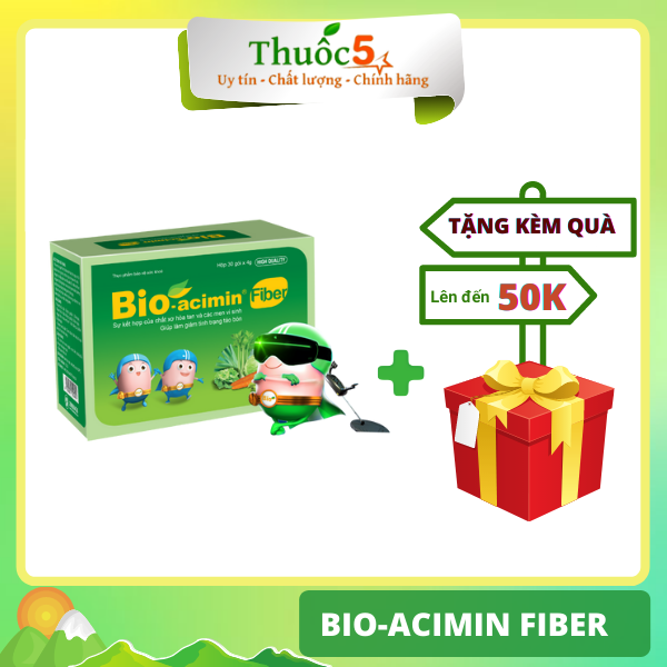 Bio-acimin Fiber cân bằng đường ruột cho bé hộp 30 gói