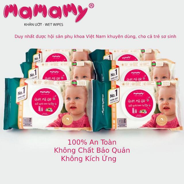 Combo 7 gói khăn ướt trẻ em mamamy 100 tờ-nắp