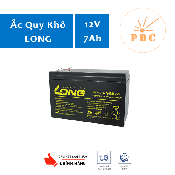 Ắc quy long 12v-7ah, wp7-12