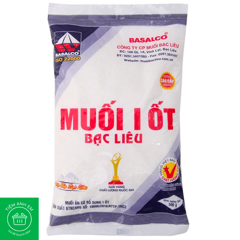 Muối i-ốt bạc liêu gói 500g