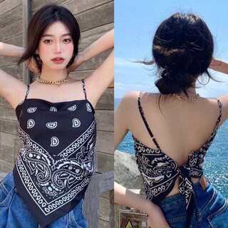 Áo 2 dây thổ cẩmfreeship áo yếm 2 dây siêu xinh ad66
