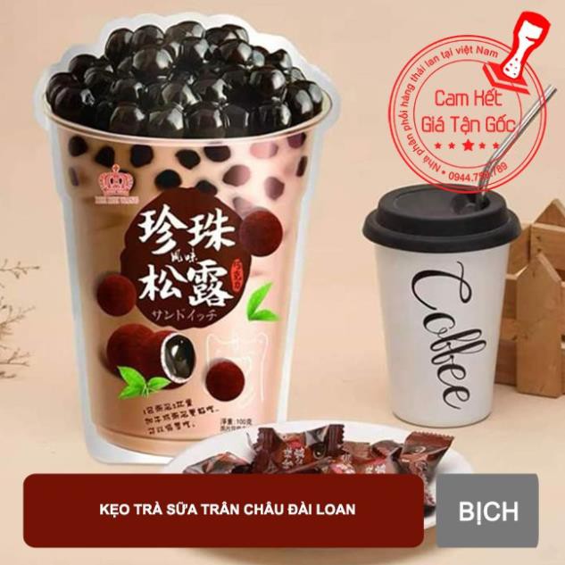 Kẹo trà sữa trân châu đường đen Đài Loan gói lớn 120gr