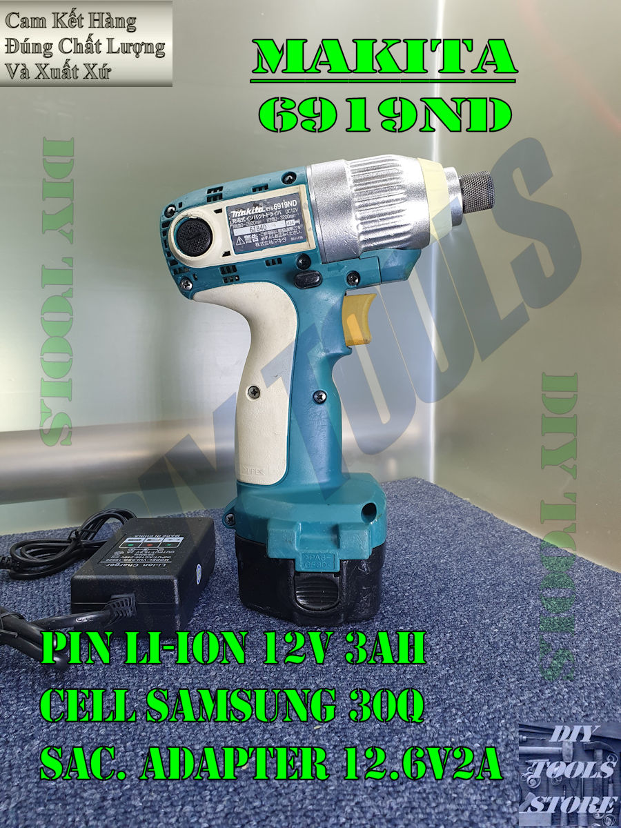 Máy Bắn Vít Nội Địa Nhật Makita  6919ND, 12V 3AH, Nội Thất Nguyên Zin Như Mới,Ngoại Hình Mới 95% Hoạt Động Ổn Định Full Chức Năng (Máy Khoan Và Bắn Vít Dùng Pin)(DIY TOOLS)
