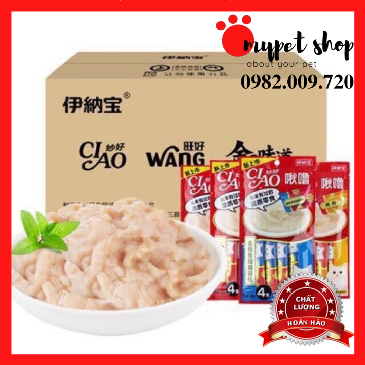 Combo 10 gói ciao churu mix vị - snack thưởng cho mèo dạng kem soup