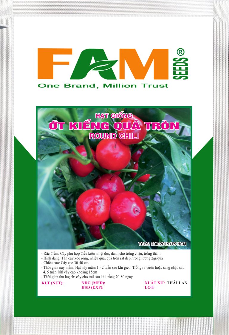 [HCM]Hạt Giống Ớt Kiểng Quả Tròn - Gói 0.5g
