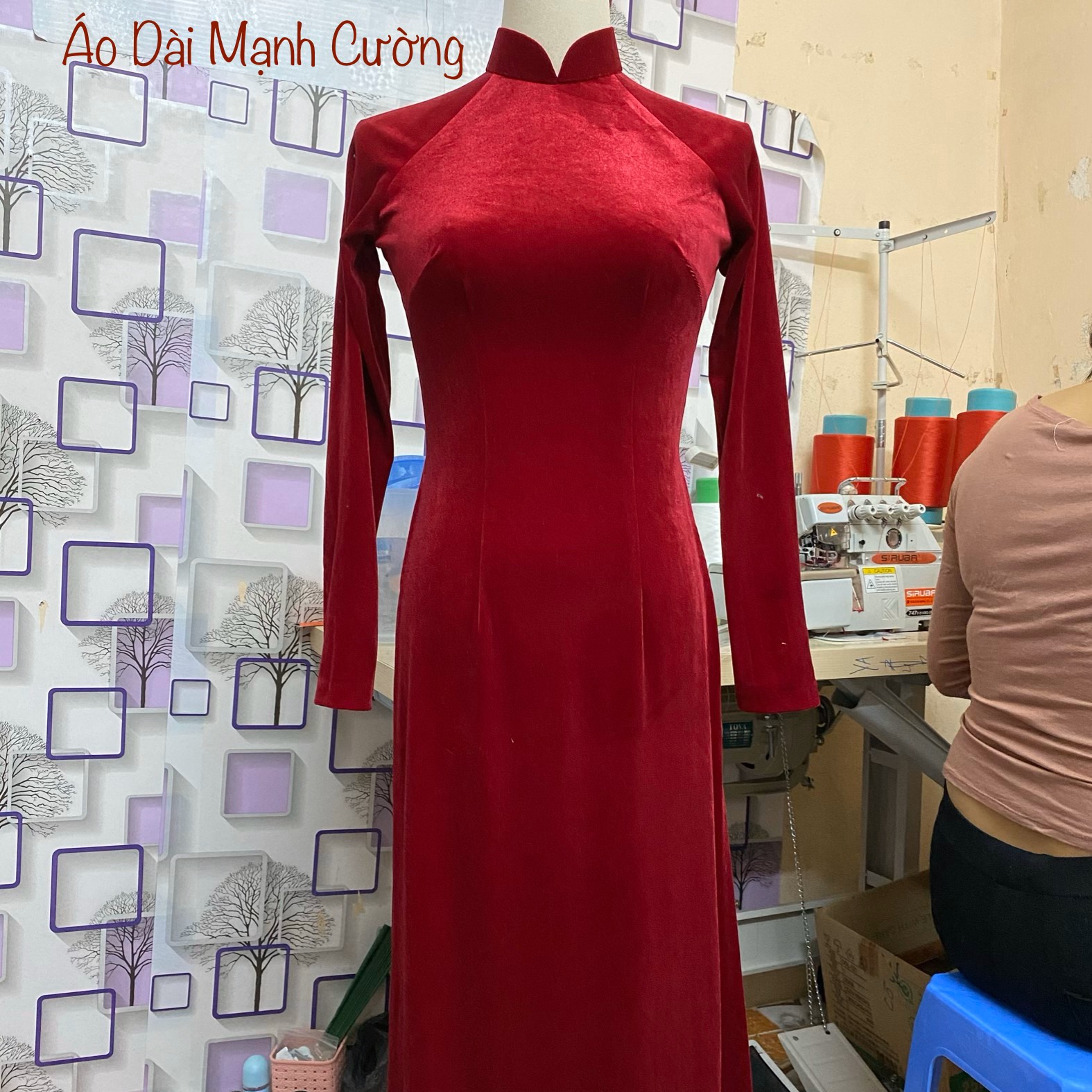 [ RẺ & ĐẸP ]. 🤩🤩 ÁO NHUNG ĐÔ TƯƠI KHÂU TAY tặng kèm PHỤ KIỆN
