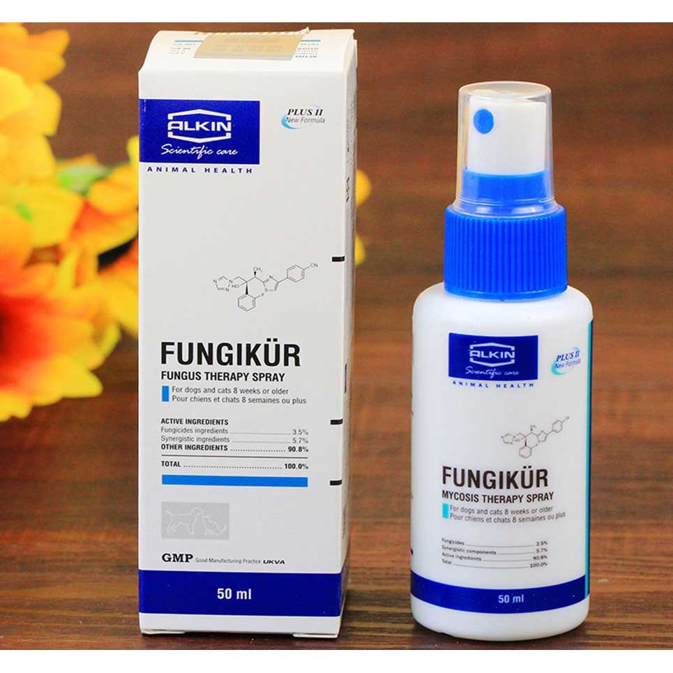 [HÀNG CHÍNH HÃNG] THUỐC XỊT ALKIN FUNGKIUR TRỊ NẤM VIÊM DA CHO CHÓ MÈO 50ml