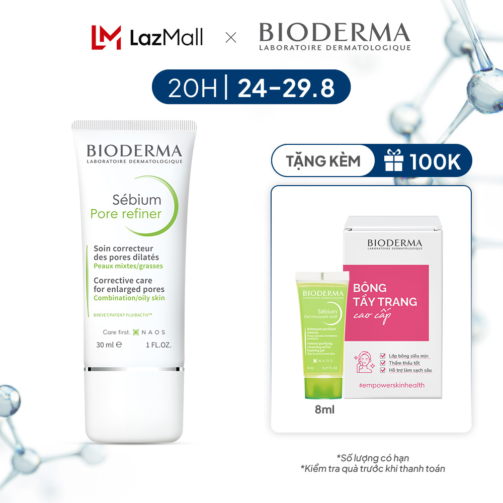 Kem dưỡng se nhỏ lỗ chân lông cho da hỗn hợp và da dầu Bioderma Sebium Pore Refiner - 30ml