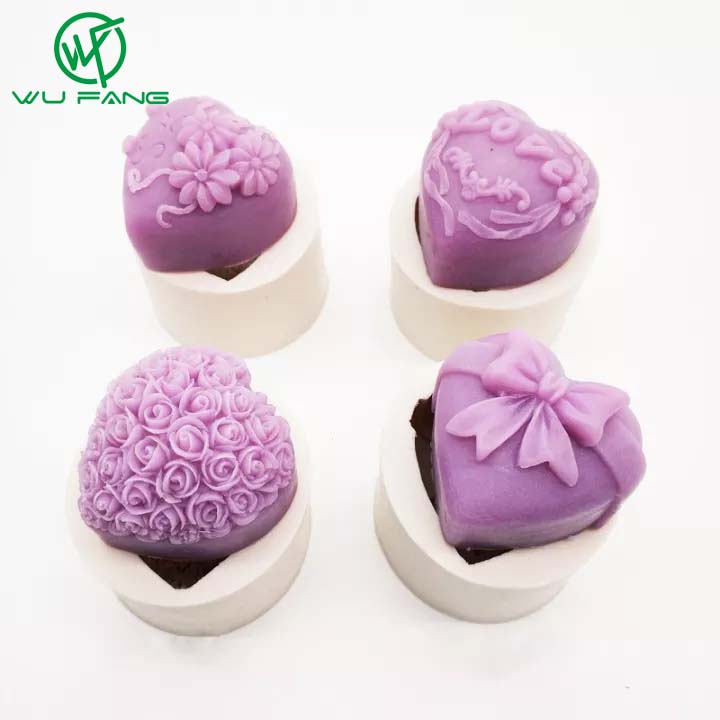 Khuôn Xà Phòng Hình Trái Tim WU FANG, Đồ Dùng Nhà Bếp Khuôn Bánh Dụng Cụ Làm Bánh Tự Làm Màu Tím, Silicone Đa Năng Cấp Thực Phẩm Tái Sử Dụng 1 Cái