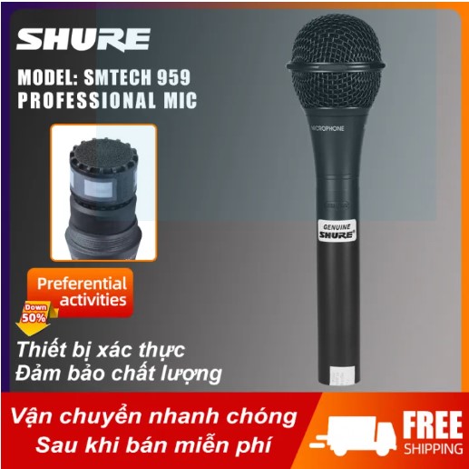 New 2024 | micro có dây shure smtech-959, hàng mỹ, dây dài 7m, micro karaoke , âm thanh chân thực, hát rất nhẹ cho ra âm thanh chuẩn , phù hợp sử dụng trong âm thanh chuyên nghiệp, gia đình.