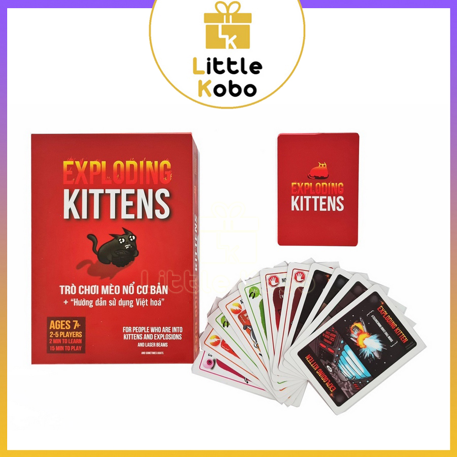 [Tiện Lợi] Bài Mèo Nổ Việt Hóa Exploding Kittens Boardgame 56 Lá Chất Giấy Dày Chống Nước Đồ Chơi Trí Tuệ Trẻ Em Tư Duy