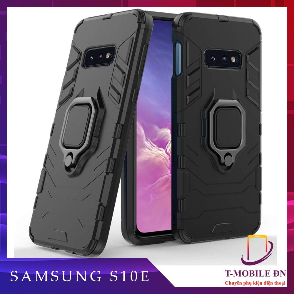 Ốp lưng Samsung S10E chống sốc iron man kèm nhẫn ring chống xem video tiện lợi