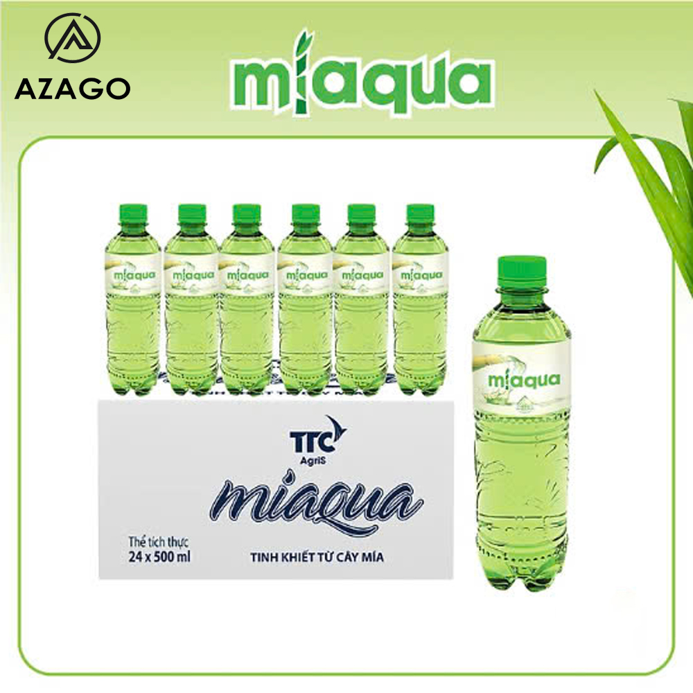 Thùng 24 Chai Nước MiaQua Tinh Khiết Tinh Lọc Từ Cây Mía 500ml - AZAGO