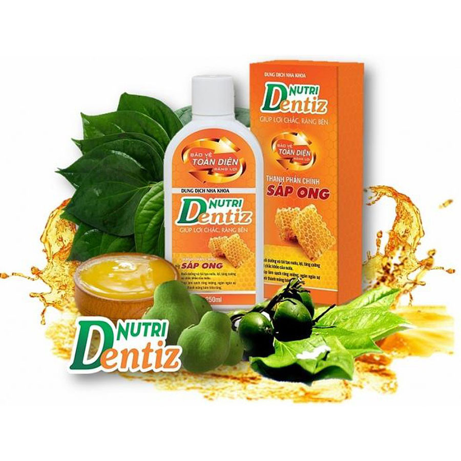 Dung dịch nha khoa nutri dentiz - giúp lợi chắc, răng bền, thổi bay hôi miệng 250ml