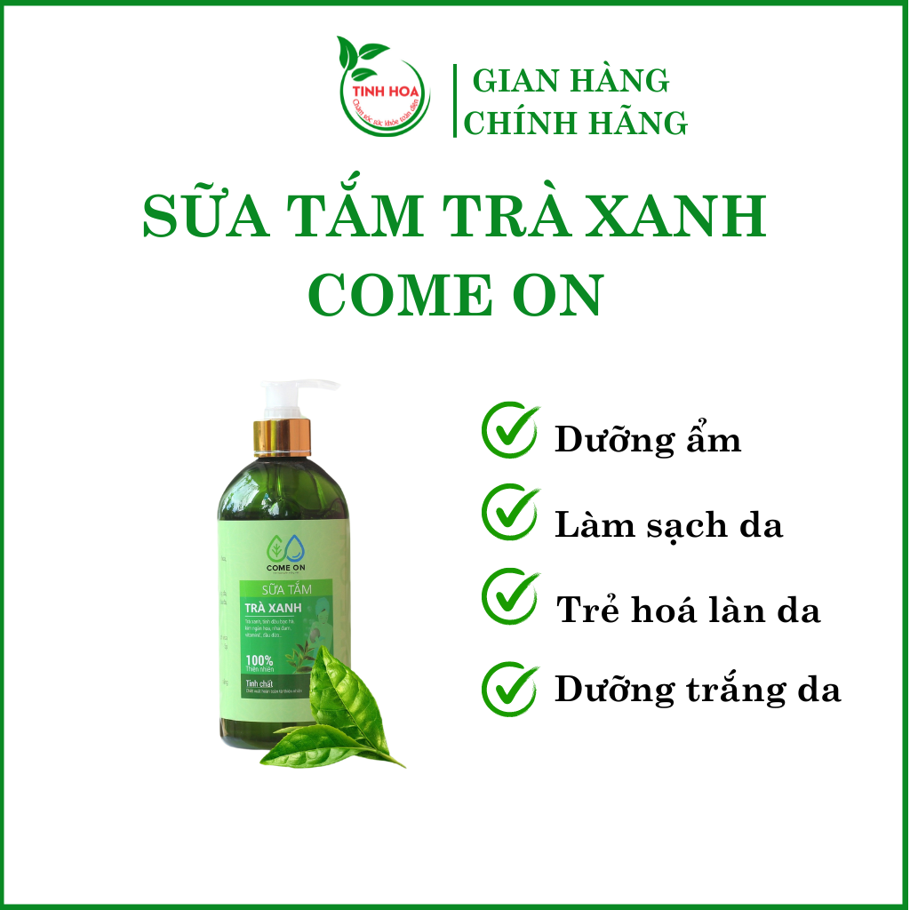 Nước rửa Chén mụn green tea 500ml bottle tanhhoacare body wash, PIMPLE Acne shower gel, moisturizing skin