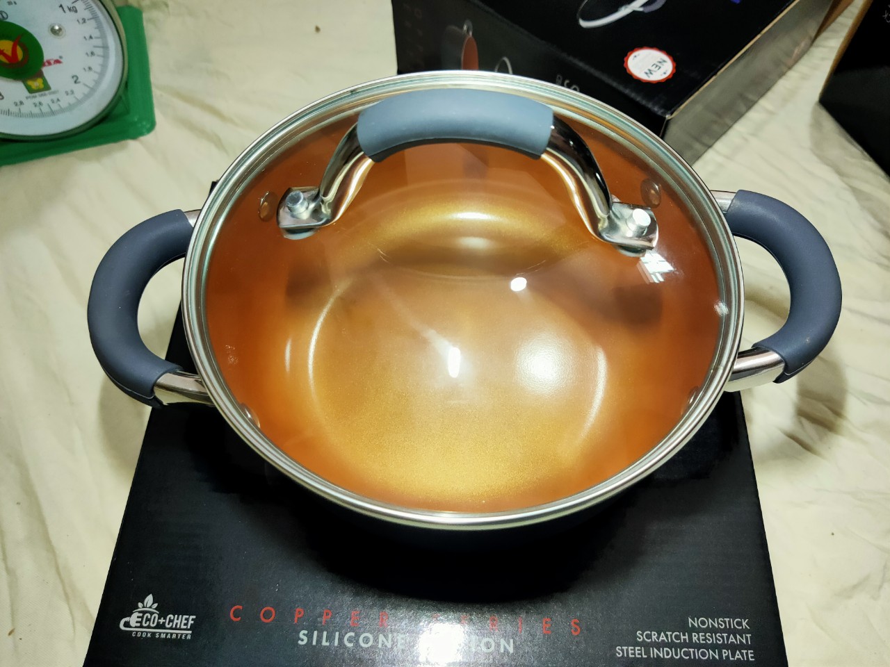 [HCM]nồi ceramic vàng đáy từ nắp kính hàng cao cấp magic mom dùng bếp từ tốt