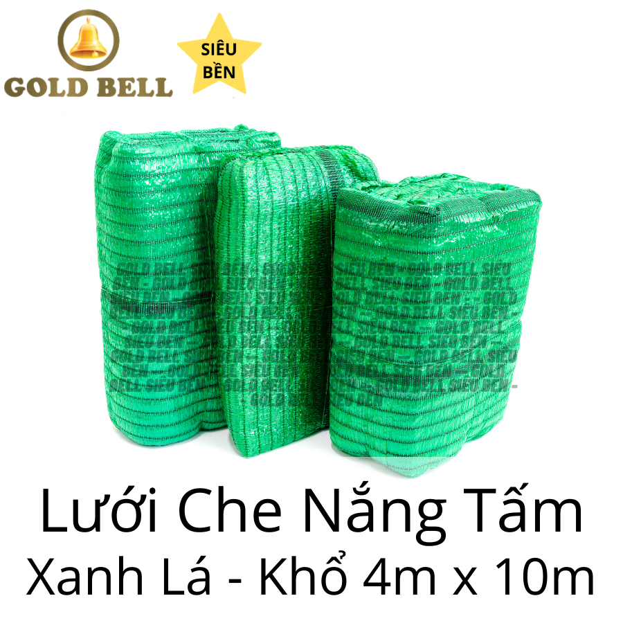 Lưới che nắng tấm GoldBell ( Chuông Vàng) Chính Hãng - khổ 4m x 10m - màu xanh lá