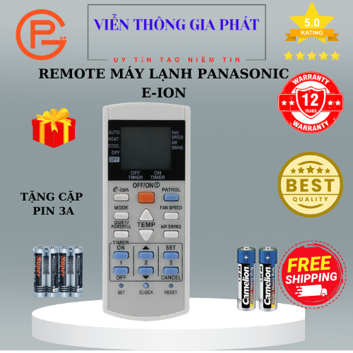 Remote máy lạnh panasonic e-ion - điều khiển điều hòa panasonic a75c3298