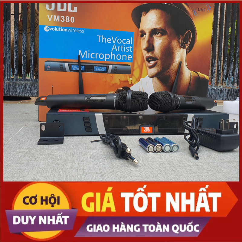 Mic không dây jbl vm380 - micro không dây-micro hát karaoke - micro karaoke bluetooth - chống hú tốt, chống nhiễu , hút âm , độ nhạy cao, mic sân khấu cao cấp - thu phát lên đến 50m, kết nối dễ dàng với nhiều thiết bị như âmly, loa kéo…