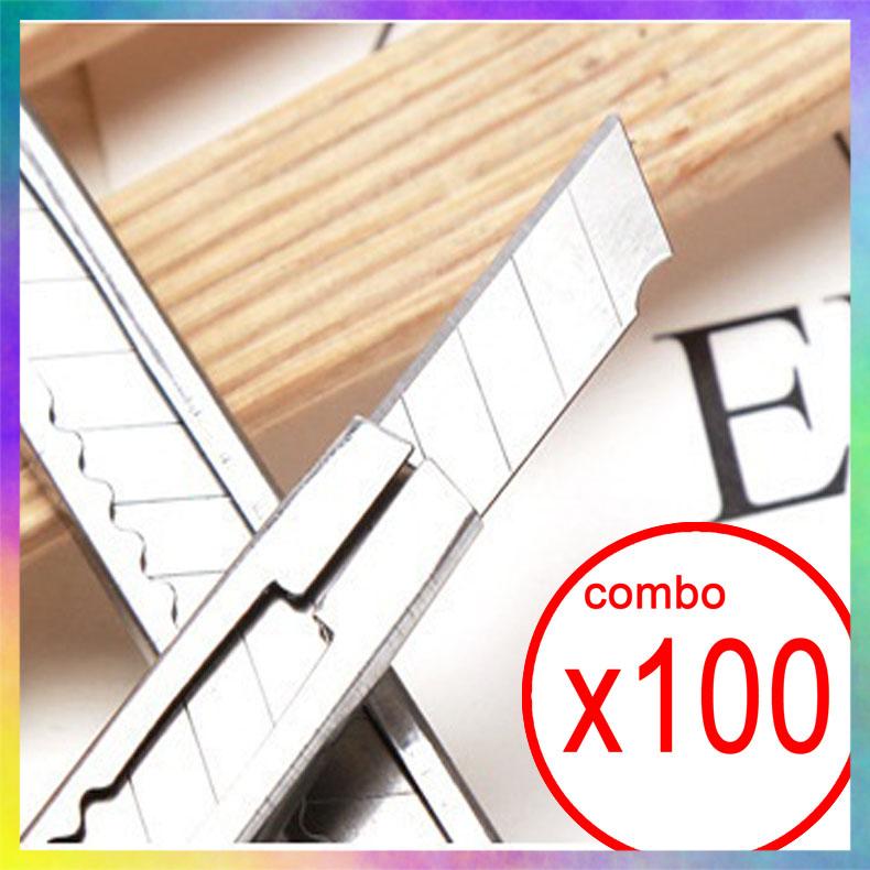 Combo 100 dao rọc, dọc giấy lô văn phòng phẩm bằng inox mini