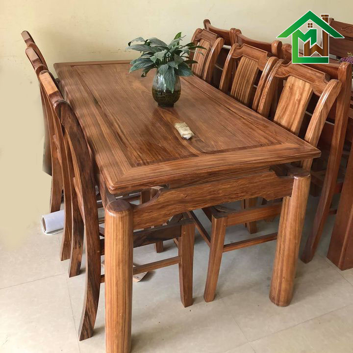 [Trả góp 0%] BỘ BÀN ĂN 6 GHẾ GỖ HƯƠNG XÁM 80 X1M6 , BÀN ĂN GỖ