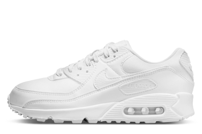 [THANH LÝ] Giày thể thao nữ N i k e Air Max 90 - WHITE Size 5 - Hộp Cấn Móp
