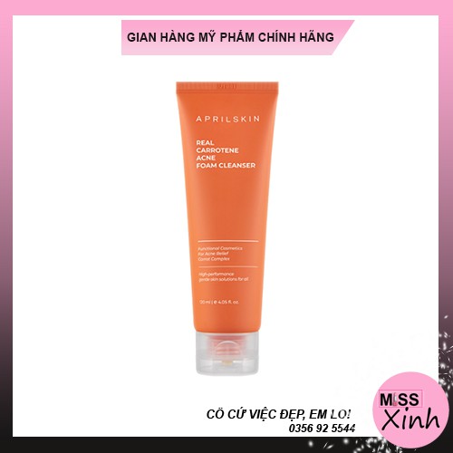 Sữa rửa mặt làm sạch sâu, dịu nhẹ Aprilskin Carrot Acne Foam Cleanser 120ml