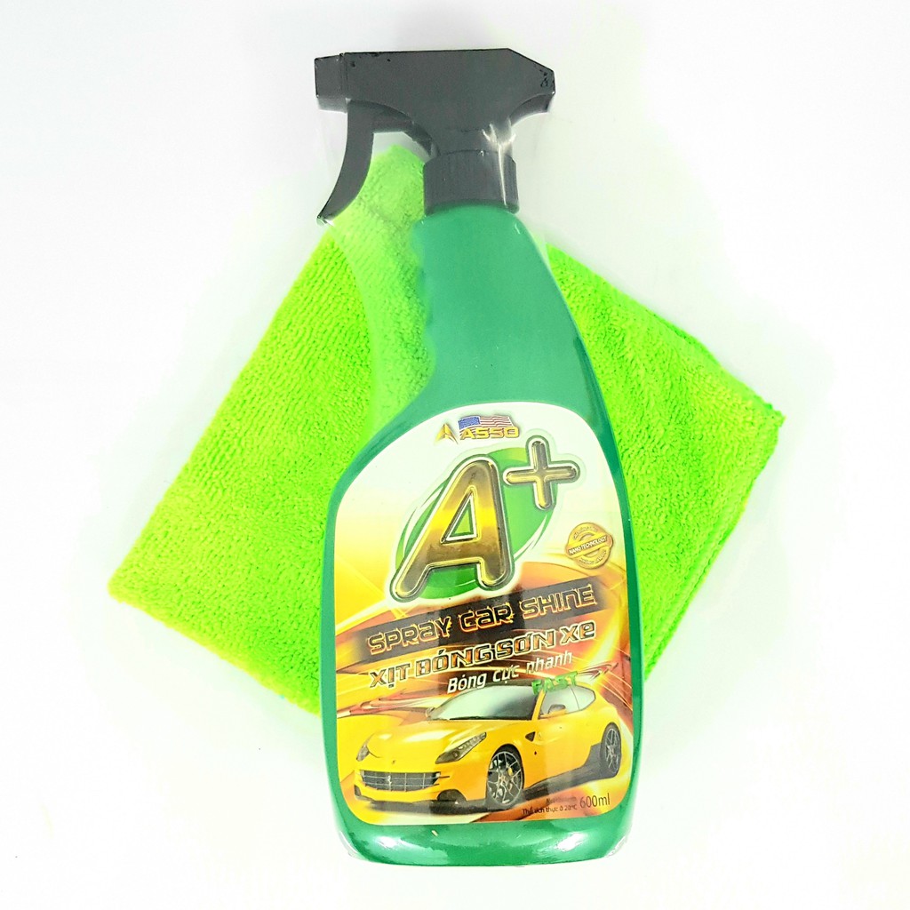 Asso a+ spray car shine 600ml bóng sơn nhanh
